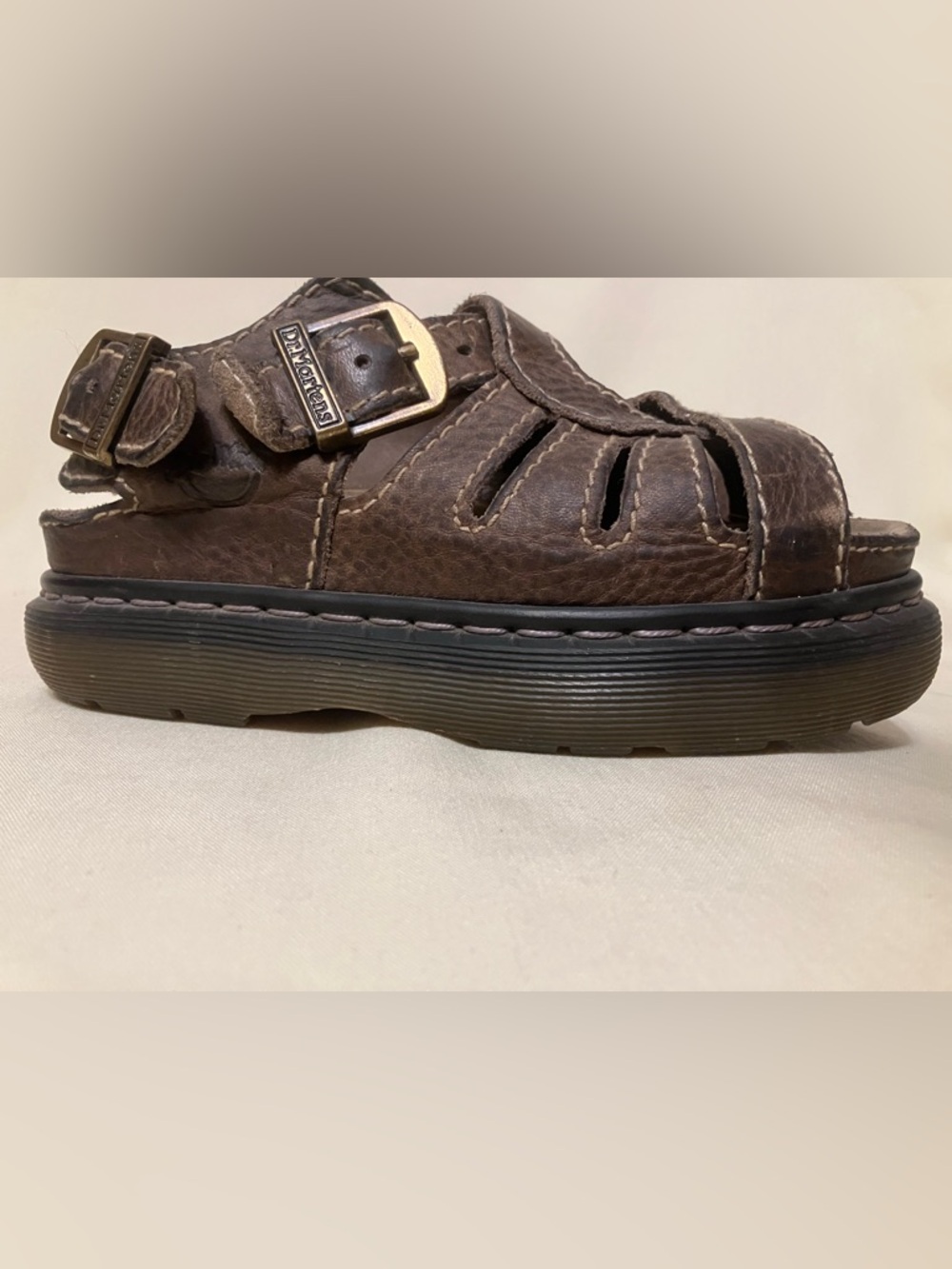 Dr. Martens Women's Brown Twist Fisherman Sandals Vintage Made In England Size 5